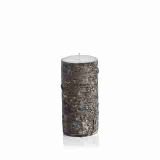 Dark Birchwood Fragrance Free Pillar Candle 3" x 6"