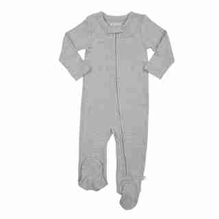 100% Organic Solid Footie - Size 3 - 6 Months - Grey