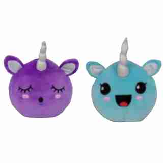 Incredible Novelties Fluffy Flip Plushy Purple Blue Unicorn 20 cm