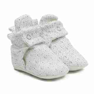 Robeez Snap Booties - White Speckle Baby 6-12 Months