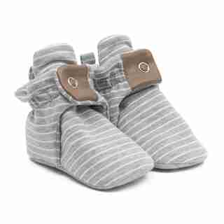 Robeez Snap Booties - Grey Stripe Baby 0-3 Months
