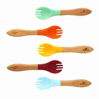 AVANCHY BABY FORKS 5 PACK GREEN, BLUE, RED, YELLOW, MAGENTA