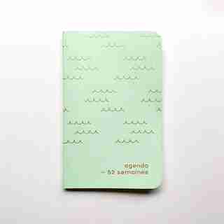 AGENDA INTEMPOREL 52 SEMAINES VAGUES VERT MENTHE