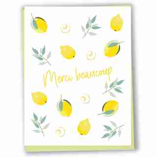 Set of 6 greeting cards Merci Citrons (In French)