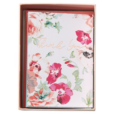 Boxed Cards Thank You Floral Set of 12 3 Designs