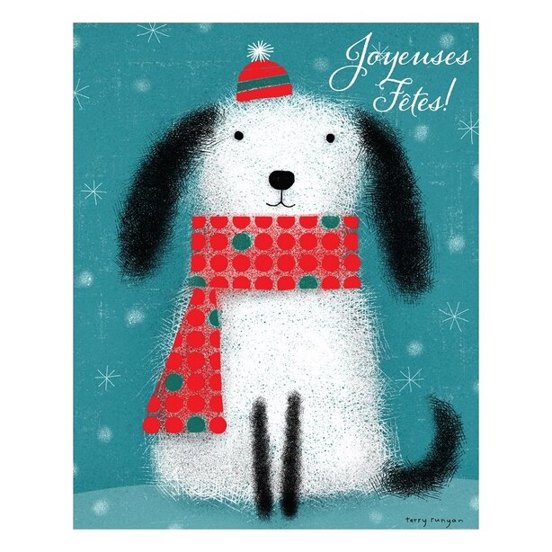 Boxed Cards - Dog in Hat and Scarf (in French)