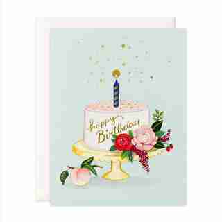 Birthday Card Peach Cake