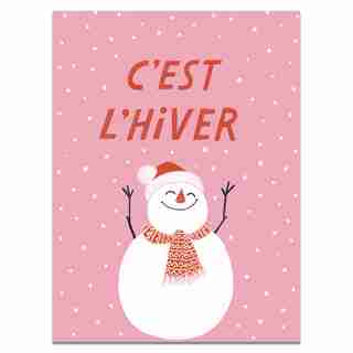 CARTES DE SOUHAITS EN BOÎTE (15) - BONHOMME DE NEIGE