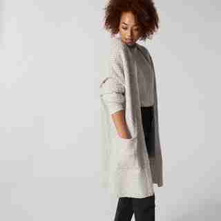 LONG BASKET WEAVE CARDIGAN AVALANCHE SMALL-MEDIUM
