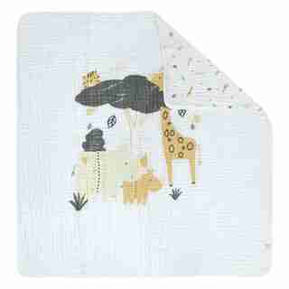 Perlimpinpin 4 Layers Muslin Quilt Blanket - Green safari