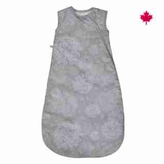 Perlimpinpin Cotton Quilted Sleeping Bag – 2.0 Togs – GREY DANDELIONS Size 0-6 Months