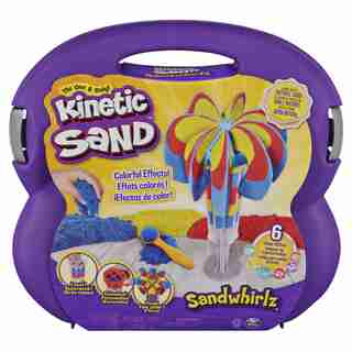 Kinetic Sand Sandwhirlz Playset with 3 Colours of Kinetic Sand and Over 10 Tools
