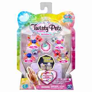 Twisty Petz Series 4 Babies 4-Pack Unicorns and Snow Leopards Collectible Bracelet Set and Sleeping Bag