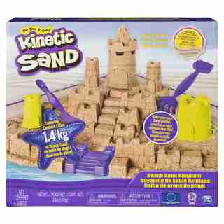 Kinetic Sand Beach Sand Kingdom Playset with 3lbs of Beach Sand
