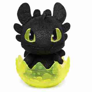DreamWorks Dragons Legends Evolved, Baby Toothless 3" Plush, Collectible Plush Dragon in Egg