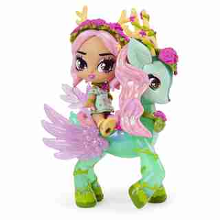 Hatchimals Pixies Riders, Petal Primrose Pixie and Deeraloo Glider Hatchimal Set with Mystery Feature