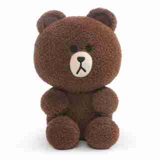 GUND LINE FRIENDS Brown Seated Plush Stuffed Animal Bear - Brown - 7"