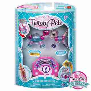 Twisty Petz Series 3 3-Pack Bling-Balm Turtle Glitzerella Pony and Surprise Collectible Bracelet Set