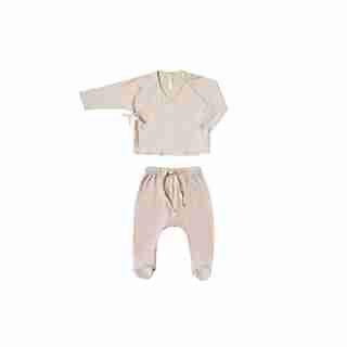 Quincy Mae Kimono Top + Footed Pant Set 6-12 Months Rose