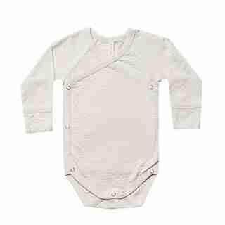 Quincy Mae Pointelle Kimono Onesie 0 - 3 Months Pebble