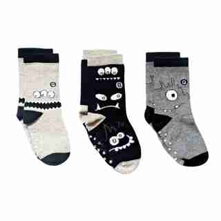 Chaussettes organiques 3pk - Monstres - 2-4 ans