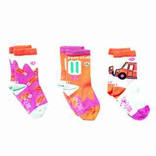 Chaussettes bio 3pk - Popsicle - 2-4 ans