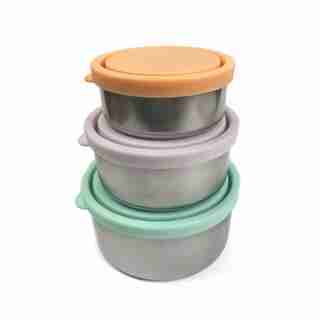 3-PIECE STAINLESS STEEL ROUND NESTING CONTAINERS SET