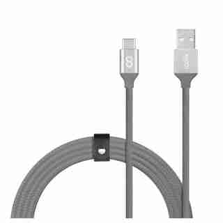 LOGiiX Piston Connect Braid 1.5M USB-A to USB-C - Graphite Grey