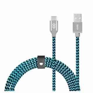 LOGiiX Piston Connect Braid 1.5M USB-A to USB-C Blue/Black