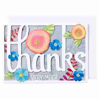 LASERCUT BLOOM THANKS NOTES Set of 10