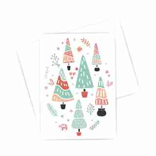 Boxed Cards - 6 Christmas trees (in French)