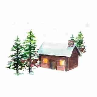 BOXED CARDS (8) WOOD CABIN