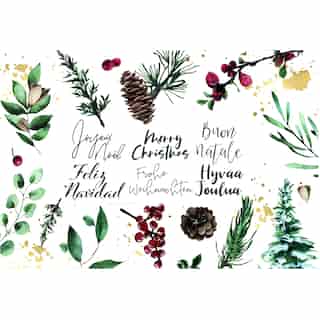 BOXED CARDS (8) MERRY CHRISTMAS (MULTILINGUAL)