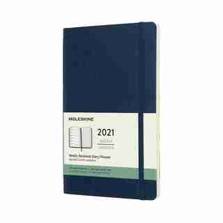 Moleskine January - December 2021 Weekly Notebook Large Sapphire Blue Planner