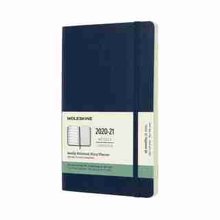 Moleskine Carnet Semainier 18 Mois Couverture Souple Format Large Sapphire Blue