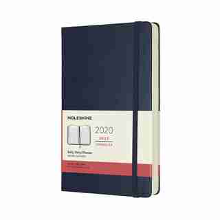 MOLESKINE 12-MONTH LARGE HARDCOVER DAILY NOTEBOOK SAPPHIRE BLUE