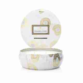 Voluspa® 3-Wick Decorative Tin Candle - Panjore Lychee