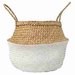 Seagrass Basket - Natural & White, Large