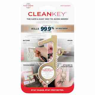 KeySmart CleanKey Brass Antimicrobial Keychain Hand Tool