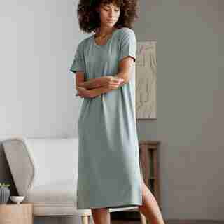 Sijo Eucalyptus Short Sleeve Dress Sage - Medium
