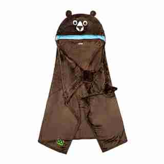 Zoocchini Animal Hooded Blanket Double Sided Fleece - Bosley the Bear