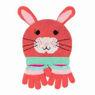 Zoocchini Winter Beanie Hat and Gloves Set - Bella the Bunny Baby 3-5 years