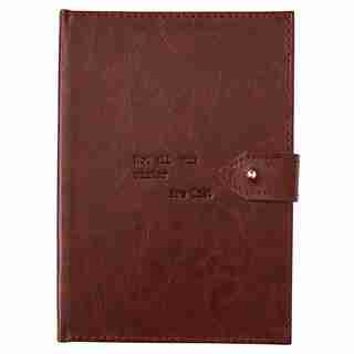 Button Closure Journal Small - Dark Brown