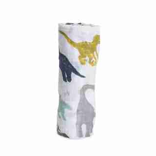 Couverture enveloppante Little Unicorn en mousseline de coton – Dinosaures
