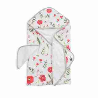 Little Unicorn Cotton Hooded Towel & Wash Cloth - Summer Poppy Set