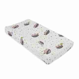 Little Unicorn Changing Pad Cover 100% Cotton Muslin Hedgehog