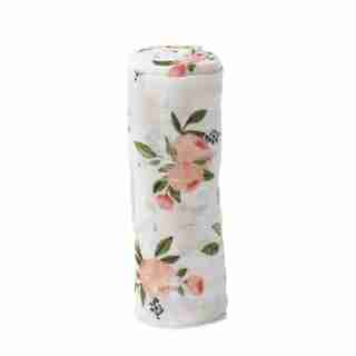 Little Unicorn Swaddle 100% Cotton Watercolour Roses