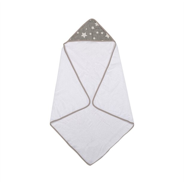 Lolli Living Hooded Towel 100% Cotton Star Grey