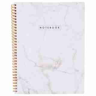 Large Spiral Journal - Marble, White