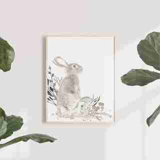 Wall Art Paper Cottontail Stand 11 x 14